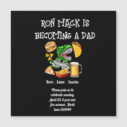 Babydusche Dadchelor Party Einladung Postca (Vorderseite)