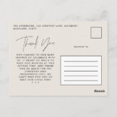 Babydusche dank cremeneutraler, eleganter Modernit Postkarte (Rückseite)