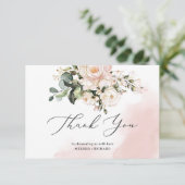 Babydusche Dank Karte Notiz rot rosa Gold (Stehend Vorderseite)