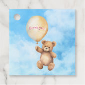 Babydusche dank niedlichem Teddybär pink blau Geschenkanhänger (Vorderseite)