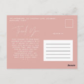 Babydusche Dank Rose pink elegant modern Postkarte (Rückseite)