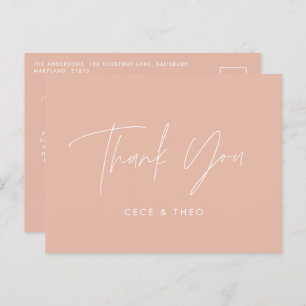 Babydusche Dank rot rosa elegant modern Postkarte