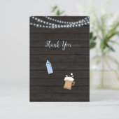 Babydusche Danke, Baby braut Blau Dankeskarte (Stehend Vorderseite)