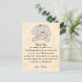Babydusche Danke Baby Elephant Postkarte (Stehend Vorderseite)