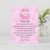 Babydusche Danke Baby Girl Einladung (Stehend Vorderseite)