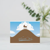 Babydusche danke blau postkarte (Stehend Vorderseite)