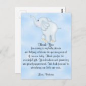 Babydusche Danke Boy Elephant Postkarte (Vorne/Hinten)