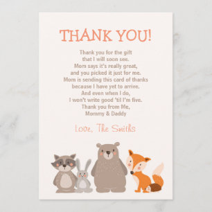 Babydusche Danke, Card Woodland Dankeskarte