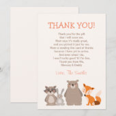 Babydusche Danke, Card Woodland Dankeskarte (Vorne/Hinten)