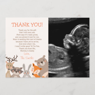 Babydusche Danke, Card Woodland Dankeskarte