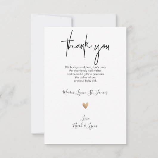 Babydusche Danke Chic Signature Script (Rückseite)