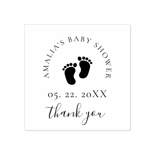 Babydusche Danke Custom Gummistempel (Prägung)