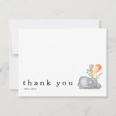 Babydusche Danke, dass du Elephant Asleep Yellow n Mitteilungskarte (Vorderseite)