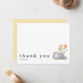 Babydusche Danke, dass du Elephant Asleep Yellow n Mitteilungskarte (Vorderseite/Rückseite Beispiel)