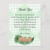 Babydusche Danke, dass Sie Peas in einem Pod tripl Postkarte (Vorderseite)