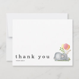 Babydusche Danke, dass Sie Schlafen Elephant Pink  Mitteilungskarte