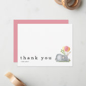 Babydusche Danke, dass Sie Schlafen Elephant Pink  Mitteilungskarte (Vorderseite/Rückseite Beispiel)
