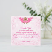 Babydusche Danke, es ist ein Girl Baby Girl Einladung (Stehend Vorderseite)