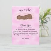 Babydusche Danke, es ist ein Mädchen-Ethnic Einladung (Stehend Vorderseite)