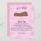 Babydusche Danke, es ist ein Mädchen-Ethnic Einladung (Vorne/Hinten)