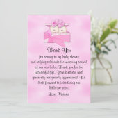 Babydusche Danke, es ist Twins Girl Einladung (Stehend Vorderseite)