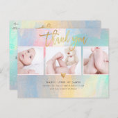 Babydusche Danke farbenfrohe Pinselstriche Postkarte (Vorne/Hinten)