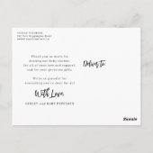 Babydusche danke Foto Postkarte (Rückseite)