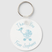 Babydusche Danke Gastgeschenk Blue Bird Schlüsselanhänger (Vorderseite)