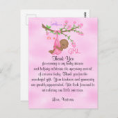 Babydusche Danke Girl Ethnic Postkarte (Vorne/Hinten)