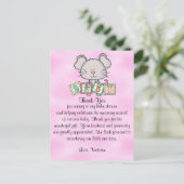 Babydusche Danke Girl Mouse Postkarte (Stehend Vorderseite)
