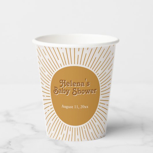 Babydusche Danke, hier kommt der Sohn. Pappbecher (Vorderseite)