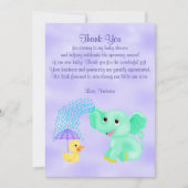 Babydusche danke Ihnen Gender Neutral Elephant Einladung (Vorderseite)