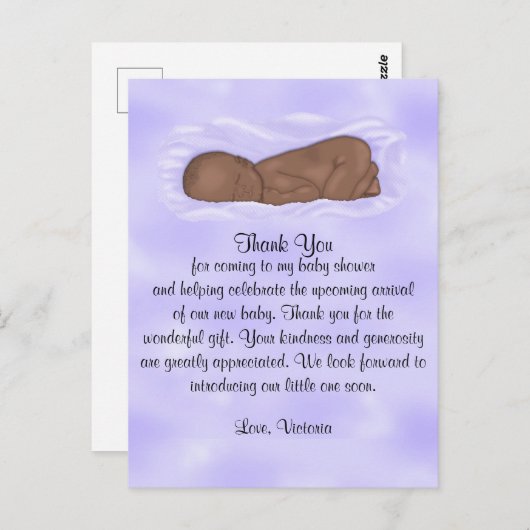 Babydusche danke Ihnen Gender Neutral Ethnic Postkarte (Vorne/Hinten)