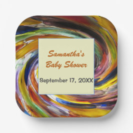 Babydusche danke Ihnen Geschlecht neutrale Farbe Pappteller