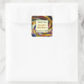 Babydusche danke Ihnen Geschlecht neutrale Farbe Quadratischer Aufkleber (Tasche)