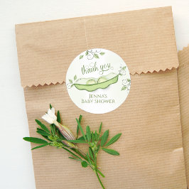 Babydusche danke Ihnen zwei Erbsen in einem Pod Runder Aufkleber