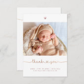 Babydusche Danke Imitate Rose Gold Liebe Script (Vorne/Hinten)
