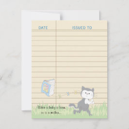 Babydusche Danke Karte, Blau/Bibliothek bauen