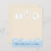 Babydusche Danke Karte, Blue/Cream Mobile (Vorne/Hinten)