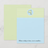 Babydusche Danke Karte, Blue Dolphin (Vorne/Hinten)