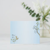 Babydusche Danke Karte, "Goldene Vögel" (Stehend Vorderseite)