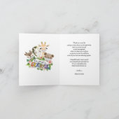 Babydusche Danke-Karte | Niedlich Safari Friends Dankeskarte (Innenseite)