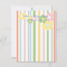 Babydusche Danke Karte "Picnic Floral/Stripes"