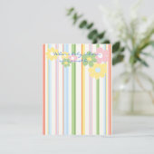 Babydusche Danke Karte "Picnic Floral/Stripes" (Stehend Vorderseite)