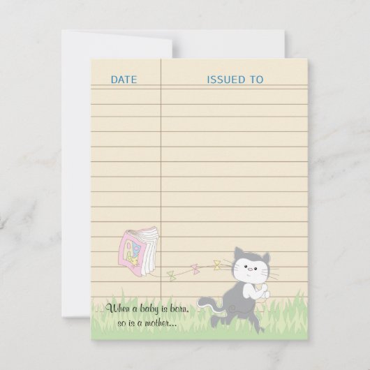 Babydusche Danke Karte, Rosa/Bibliothek bauen (Vorderseite)