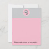 Babydusche Danke Karte, Rosa Dolphin (Vorderseite)
