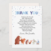 Babydusche Danke Karte Woodland Boy Blue (Vorne/Hinten)