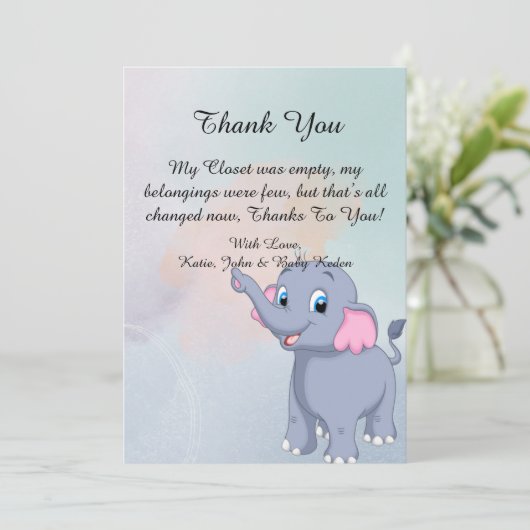 Babydusche Danke, Karten (Stehend Vorderseite)