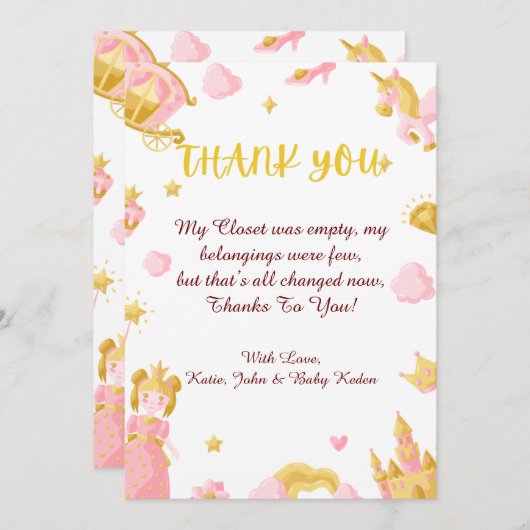 Babydusche Danke, Karten (Vorne/Hinten)