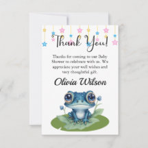 Babydusche Danke Karten, Frog Theme Cards